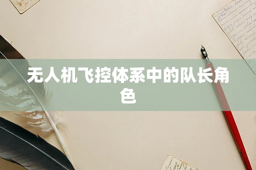 无人机飞控体系中的队长角色