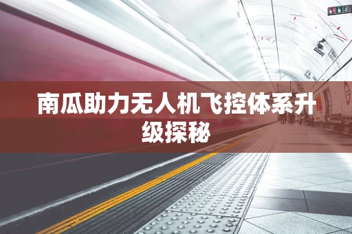 南瓜助力无人机飞控体系升级探秘
