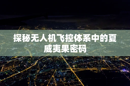 探秘无人机飞控体系中的夏威夷果密码